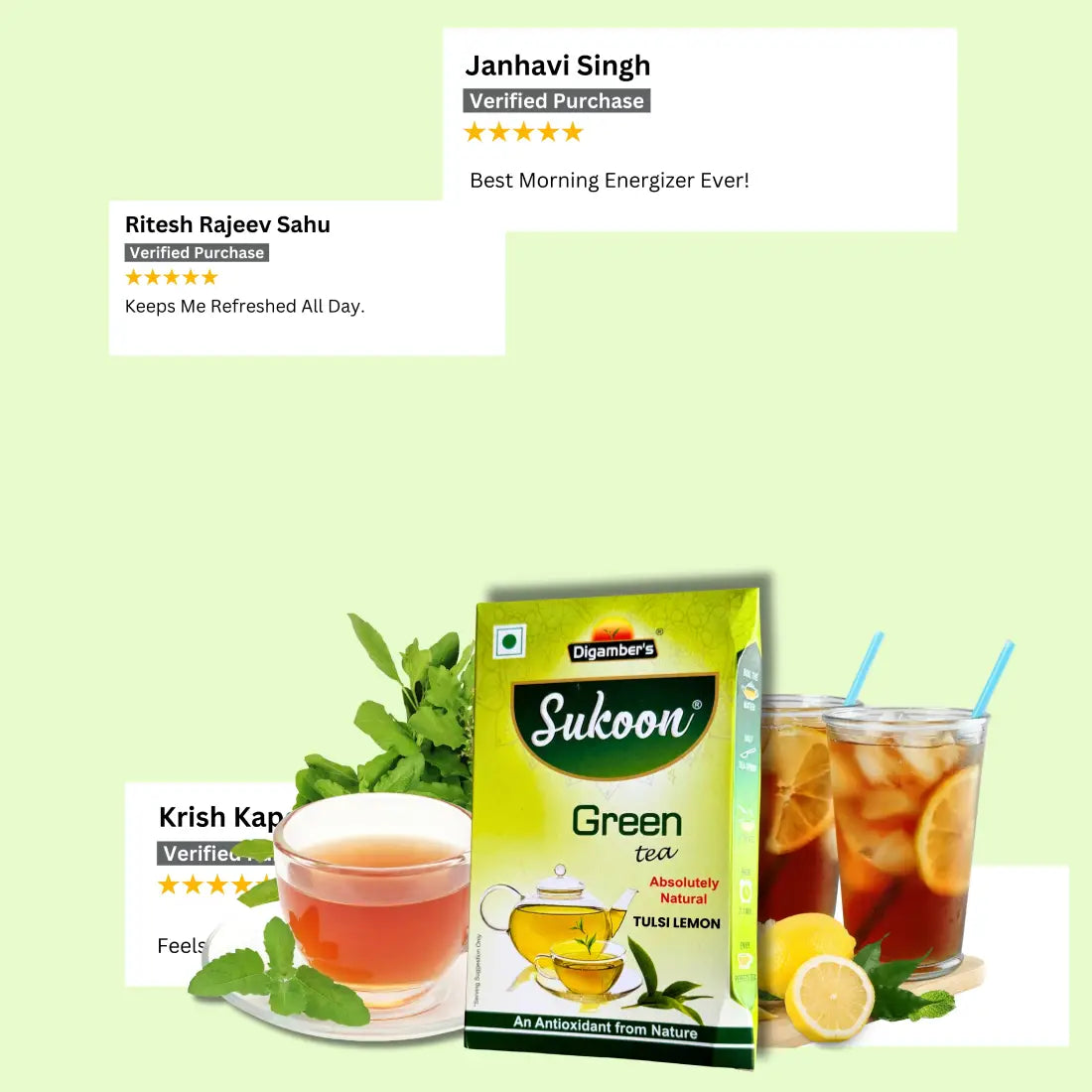 Sukoon Green Tea (LEMON-TULSI)