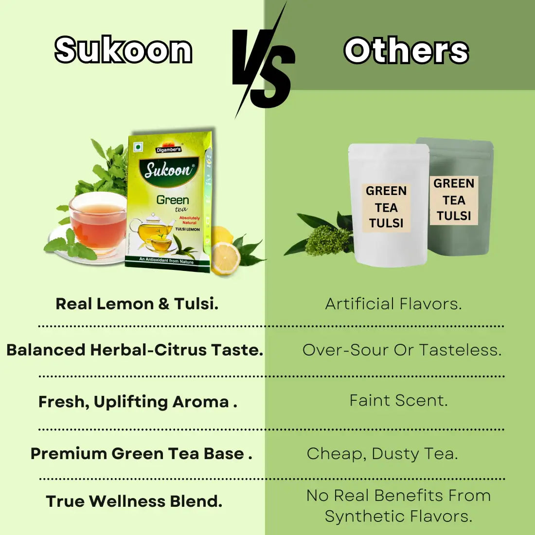 Sukoon Green Tea (LEMON-TULSI)